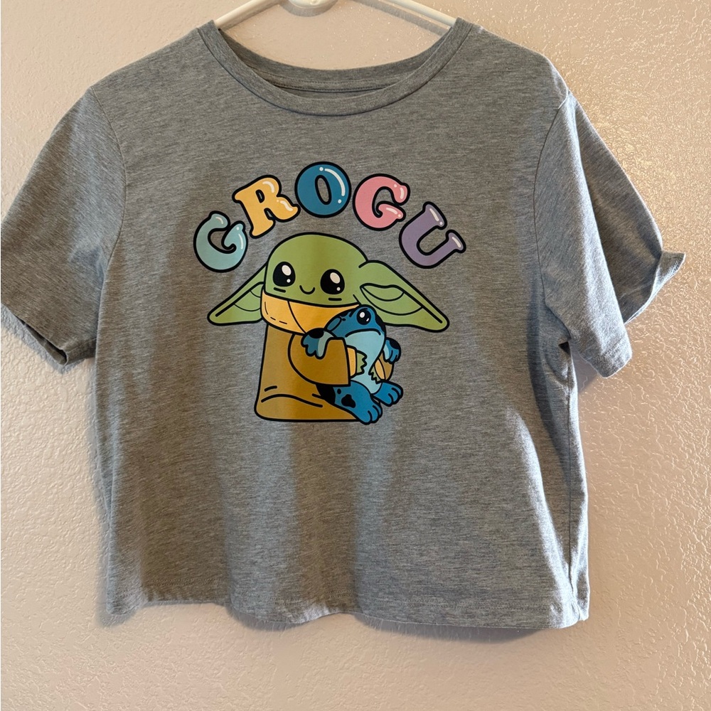 MAD Engine Gray Grogu Crop Top